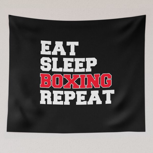 Item preview, Eat Sleep Boxing Repeat (white) designed and sold by JayPaburisat.