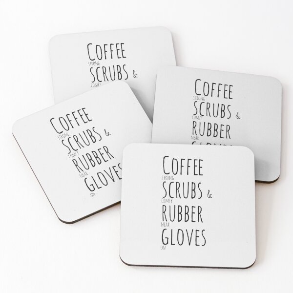 Item preview, Coffee scrubs and rubber gloves for nurses RN Dentist designed and sold by lydiavine.