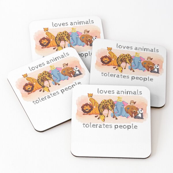 Item preview, Loves Animals Tolerates People Saying Quotes designed and sold by wanasak.