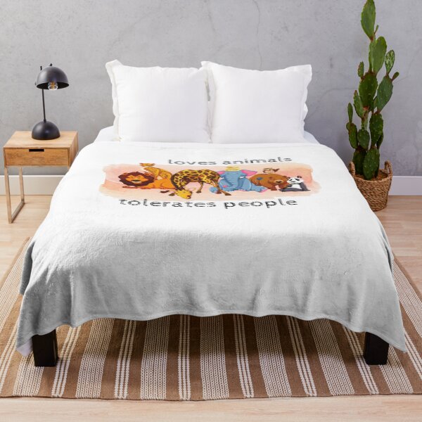Item preview, Loves Animals Tolerates People Saying Quotes designed and sold by wanasak.