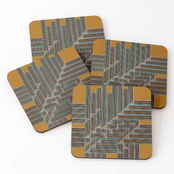 Item preview, Multyplied parallel and perpendicular hand-drawn color pen lines in brown designed and sold by Istvan Ocztos.