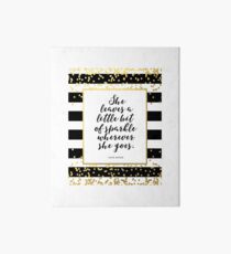 Geburtstag Dekorationen Zeichen She Leaves ein wenig Sparkle, wo sie Blush Black und Gold Glitter druckbare Baby Mädchen Kinderzimmer Dekor Wand Kunst geht Galeriedruck