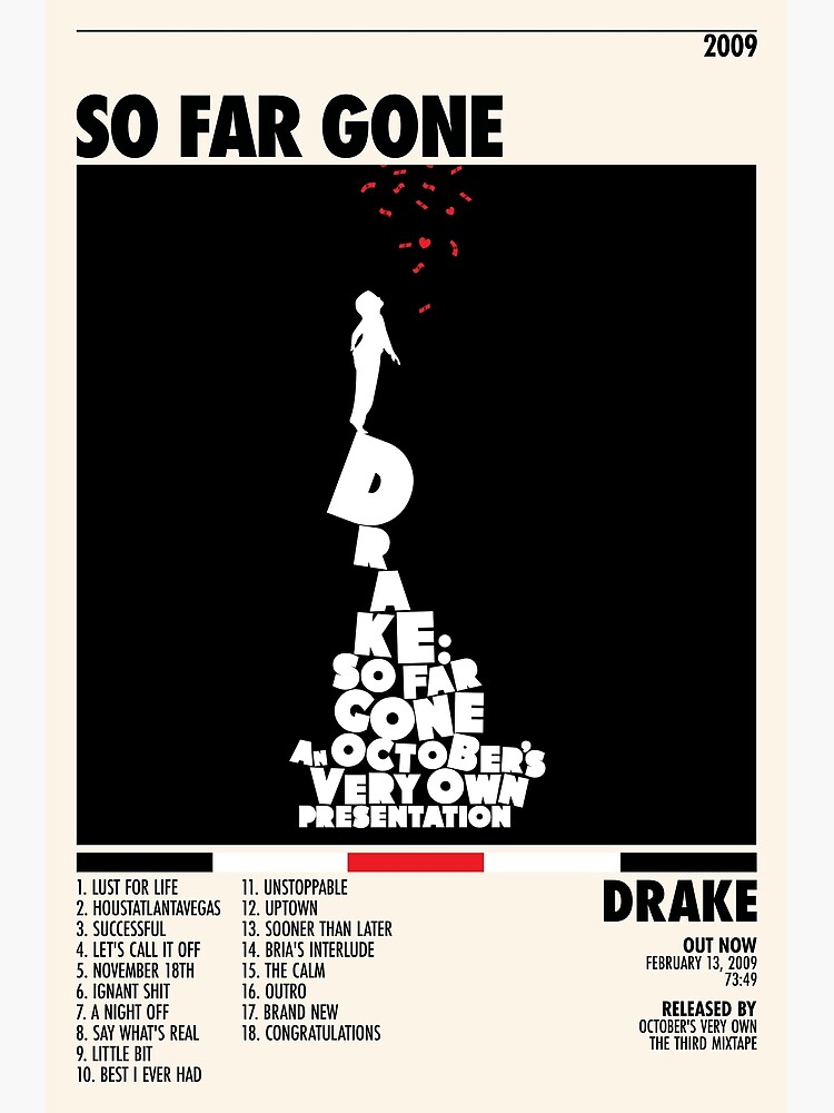 Drake So Far Gone Poster Custom Poster Album Cover Poster, Poster Print, Wall Art, Home Decor Poster Premium Matte Vertical Poster sold by Tera  Sumbitch, SKU 40575677