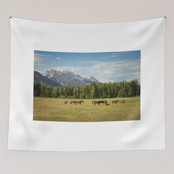 Item preview, Beautiful Horses, Mountain Landscape  designed and sold by newburyboutique.