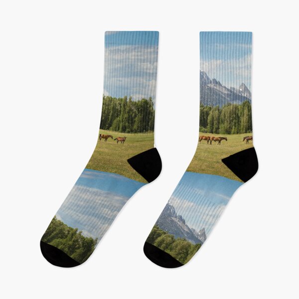 Item preview, Beautiful Horses, Mountain Landscape  designed and sold by newburyboutique.