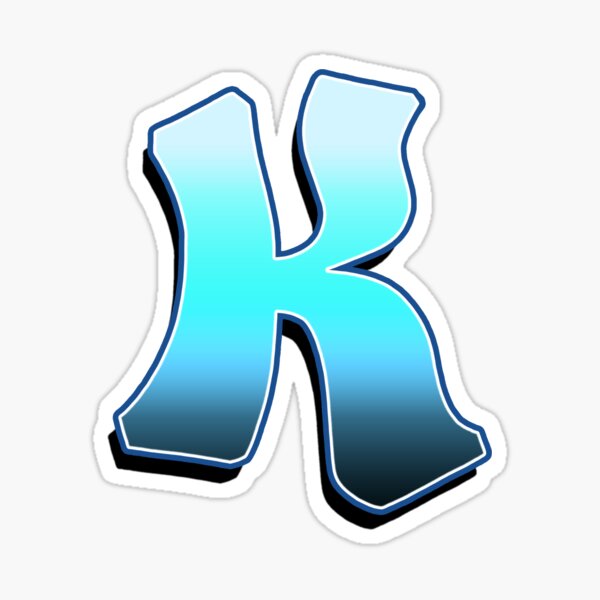 Letter K - Blue Fade Sticker