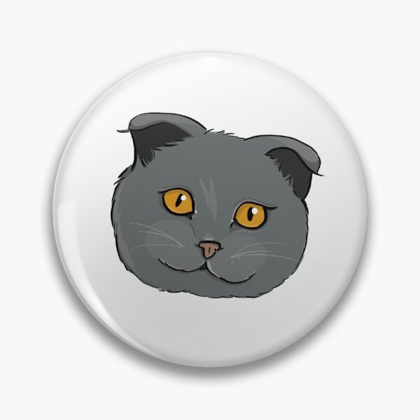 Item preview, Gray Finnish fold cat Head  designed and sold by ThatAesthetic.
