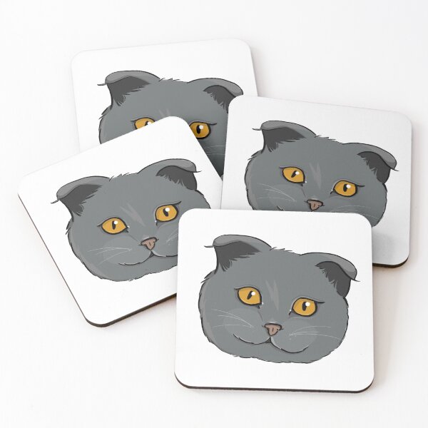 Item preview, Gray Finnish fold cat Head  designed and sold by ThatAesthetic.