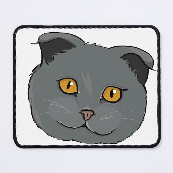 Item preview, Gray Finnish fold cat Head designed and sold by ThatAesthetic.