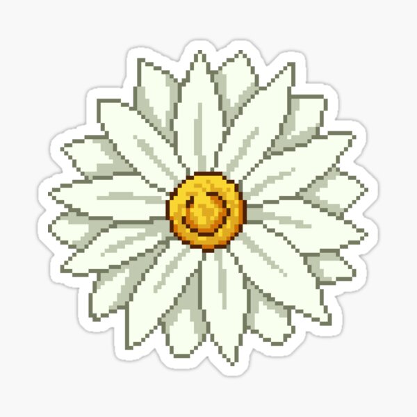 Pixel Daisy Sticker For Sale By Saiteadvuse Redbubble 0466