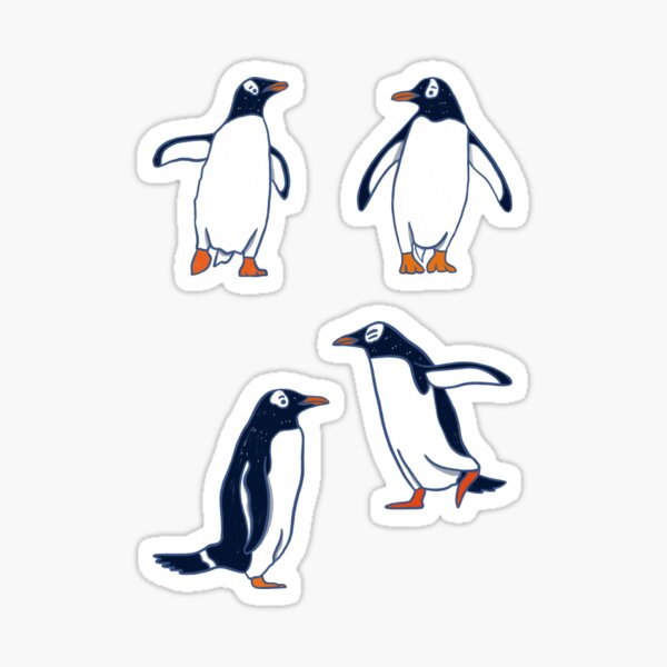 Item preview, Gentoo Penguin - Cute Blue and Black Bird Illustration Pattern  designed and sold by TheRainbowRoom.