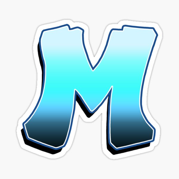 Letter M - Blue Fade Sticker