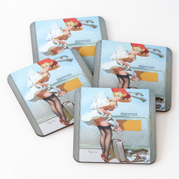 Item preview, Mishap At Gate 14 by Gil Elvgren Remastered Vintage Illustration Xzendor7 Art Reproductions designed and sold by Xzendor7 Digital Art Creations.
