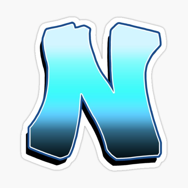 Letter N - Blue Fade Sticker