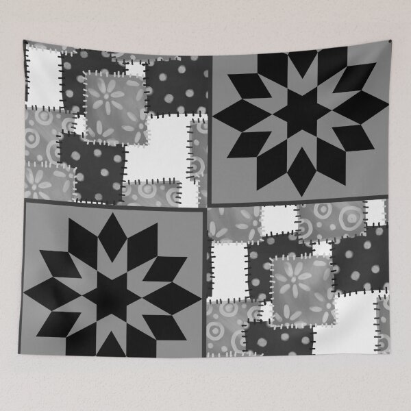 Item preview, Black And White Quilted Granny Square designed and sold by Designs By YL.