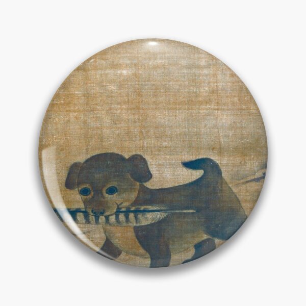 Item preview, Joseon Korea Puppy Playing with a Pheasant Feather designed and sold by fayebianchiart.