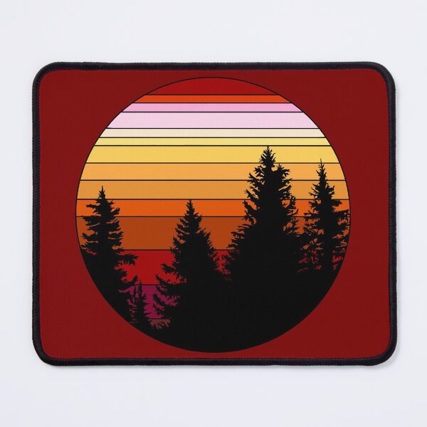 Item preview, Red Retro Forest Sunset designed and sold by GyngerGarza.