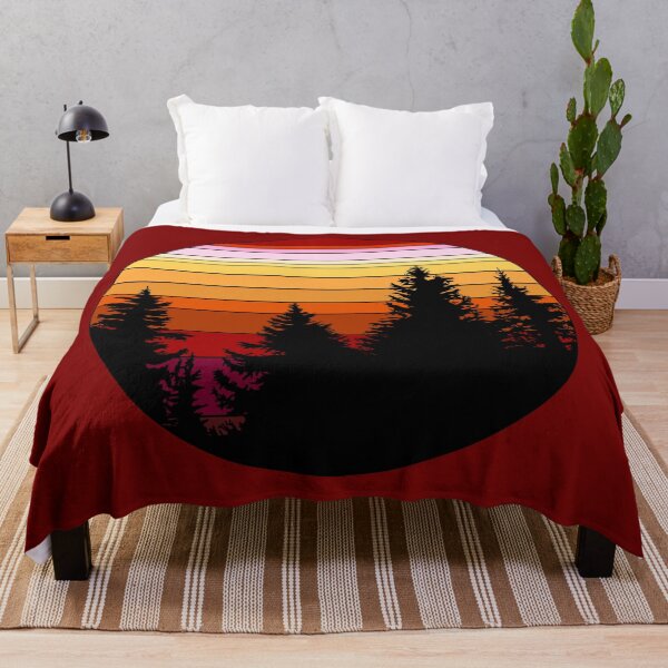 Item preview, Red Retro Forest Sunset designed and sold by GyngerGarza.