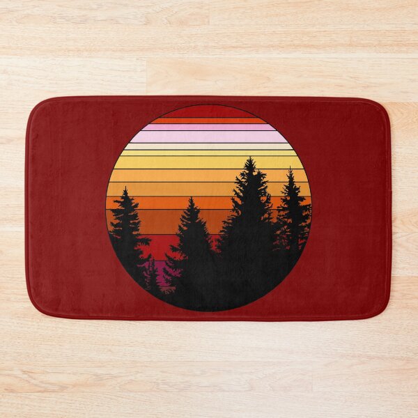 Item preview, Red Retro Forest Sunset designed and sold by GyngerGarza.