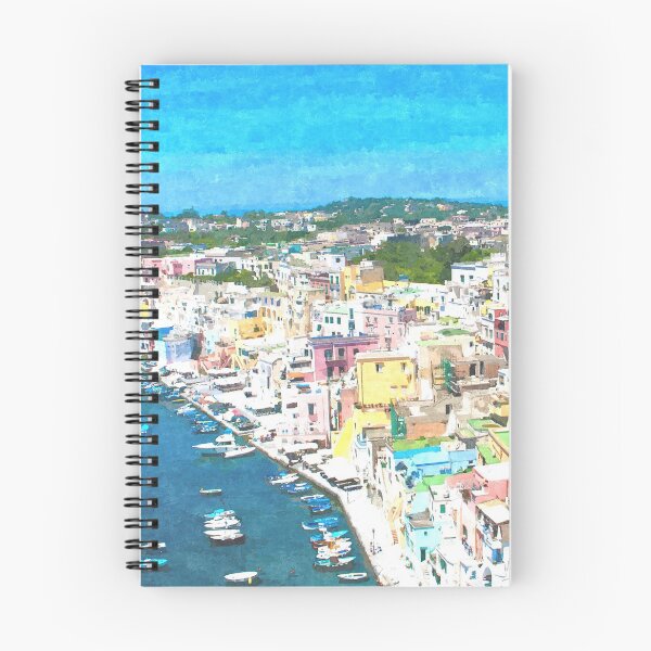 Item preview, Italian coastal village. Digital oil painting designed and sold by Vivid Studio.