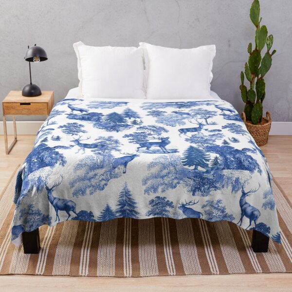 Item preview, Elegant Vintage Chic Blue Deer Country French Toile designed and sold by tanjica.