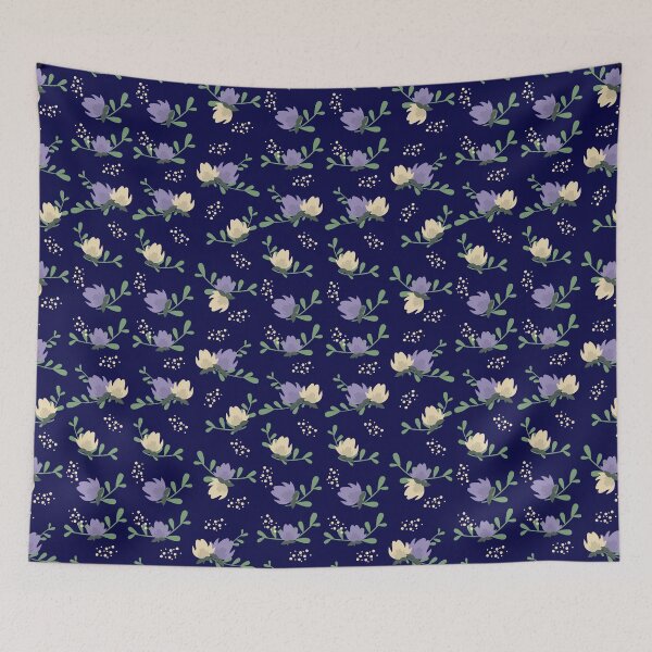 Item preview, Blue and gold flower patterns abstract art colors bold patterns designed and sold by johnrk.