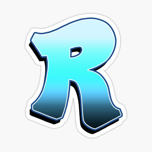 Letter R - Blue Fade Sticker