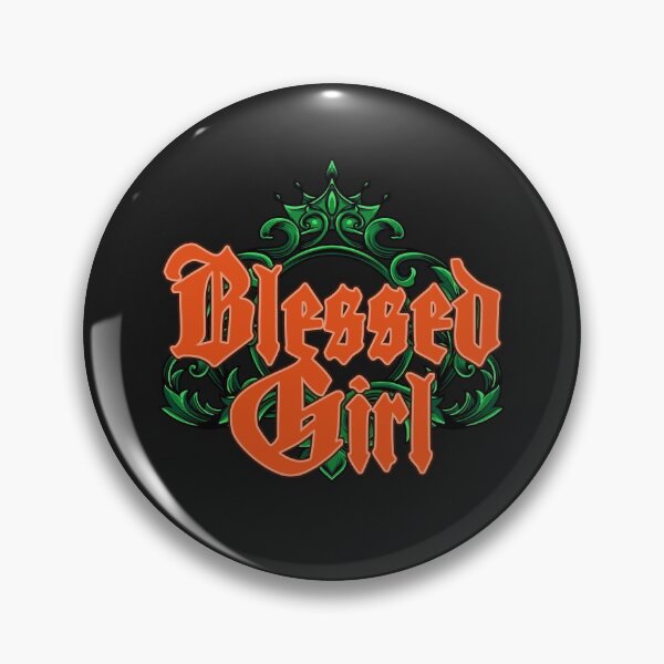 Item preview, Blessed Girl - Dark Green Crown Gothic Orange Text designed and sold by Chubuter.