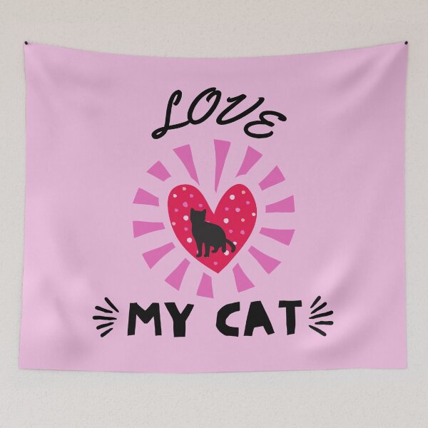 Item preview, Love my cat- cute valentine cat designed and sold by BronikowskiART.