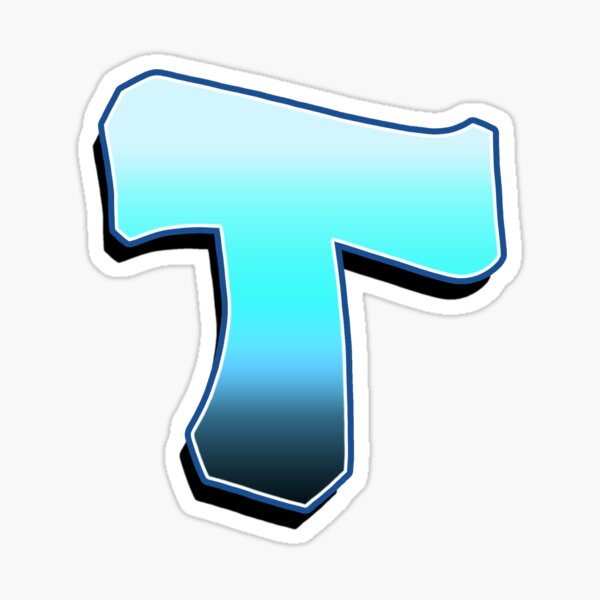 Letter T - Blue Fade Sticker