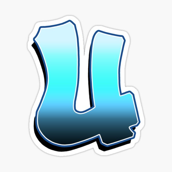 Letter U - Blue Fade Sticker