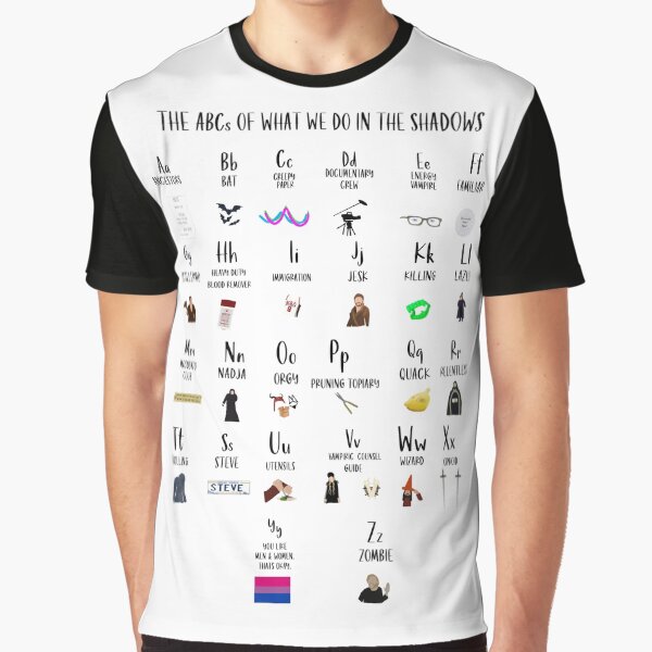 Aperçu de l'œuvre T-shirts ABC de ce que nous faisons dans l'ombre créée et vendue par ChampagneAM.