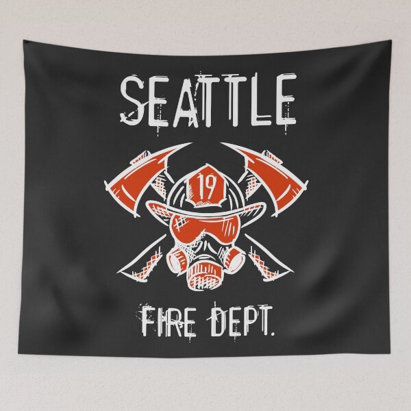 Item preview, Seattle Firefighters, Fire Department. Station 19. Hand drawn illustration on T-Shirts, Stickers, Posters. designed and sold by funnycolors.