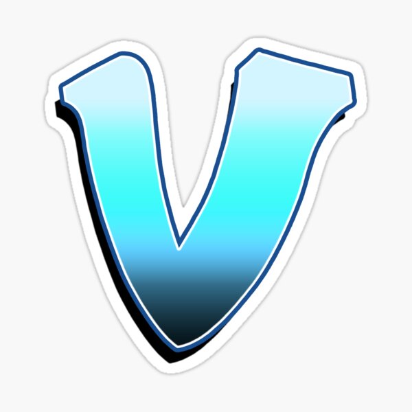 Letter V - Blue Fade Sticker