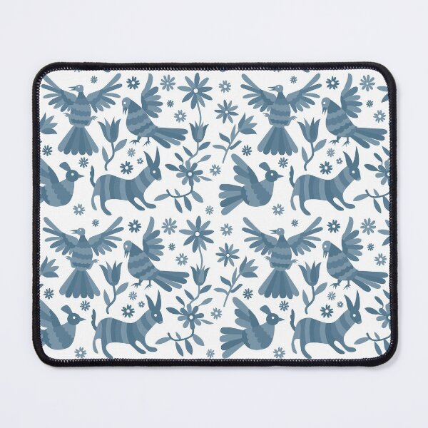 Item preview, otomi, blue otomi texture, mexican otomi, mexican art, BLUE GRAY, mexican craft, mexican folk, otomi texture, mexican pattern, flowers, birds, animals, blue designed and sold by Terevela.