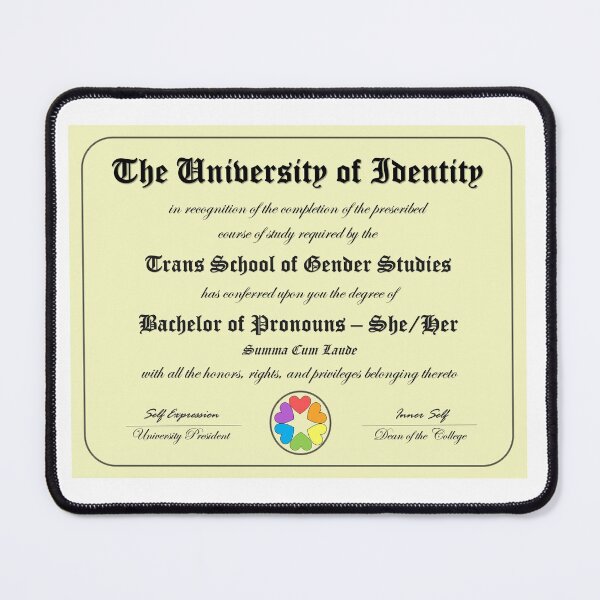 Item preview, She/Her Diploma Certificate designed and sold by Neuro-Nerdom.