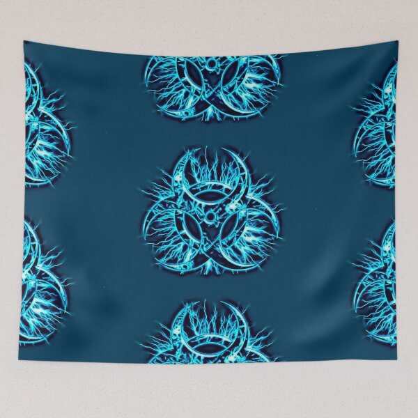 Item preview, Biohazard warning, bio waste sign, symbol, blue designed and sold by cool-shirts.