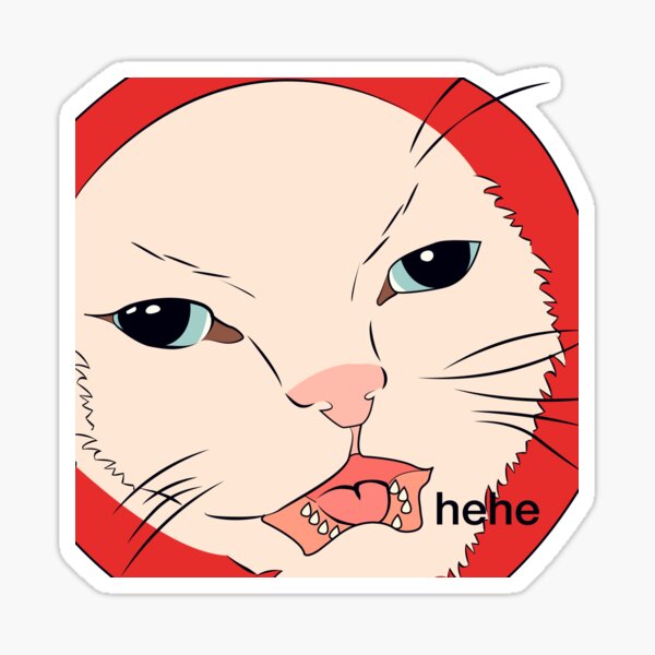 Hehe Cat Meme Fan Art Sticker For Sale By Art By Mch Redbubble 4668