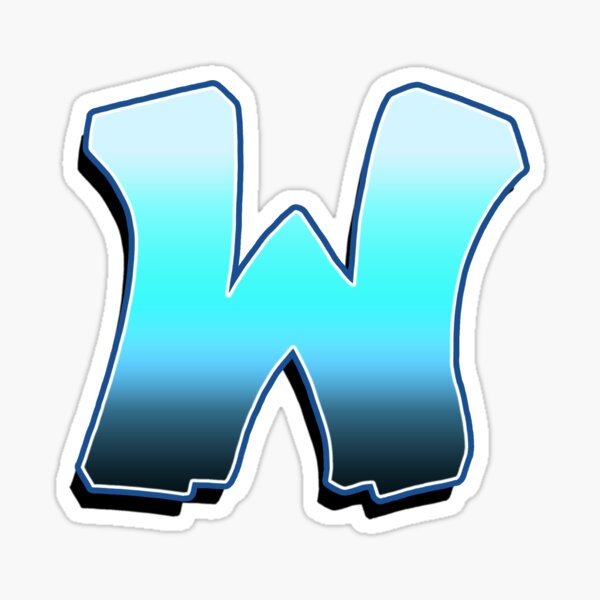 Letter W - Blue Fade Sticker