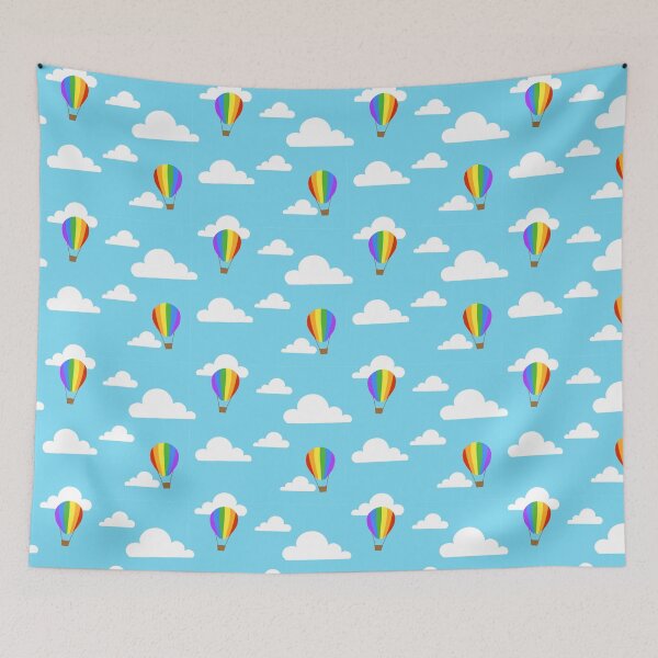 Item preview, Summer Sky Rainbow hot air balloons  designed and sold by fledglingrenn.