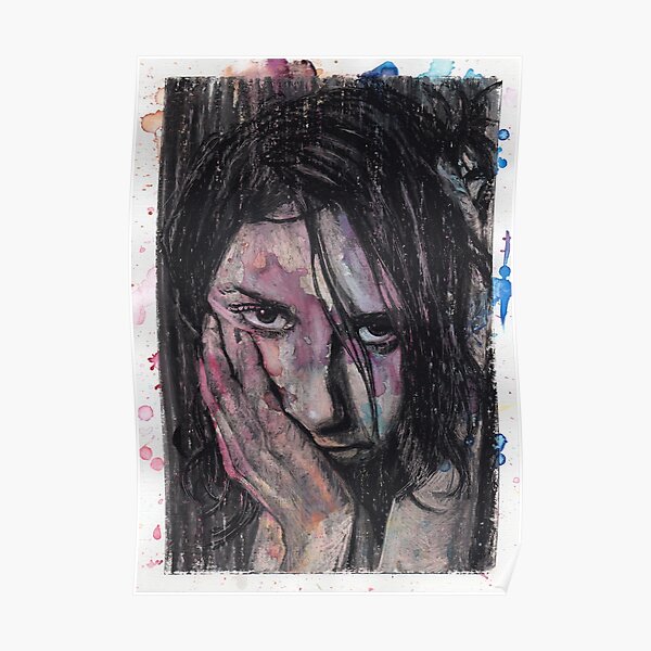 PJ Harvey - Hand Drawn Oil and Ink Portrait Poster