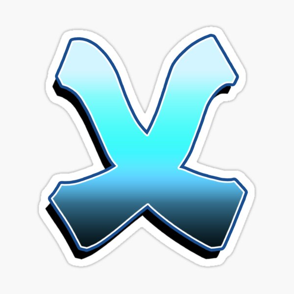 Letter X - Blue Fade Sticker