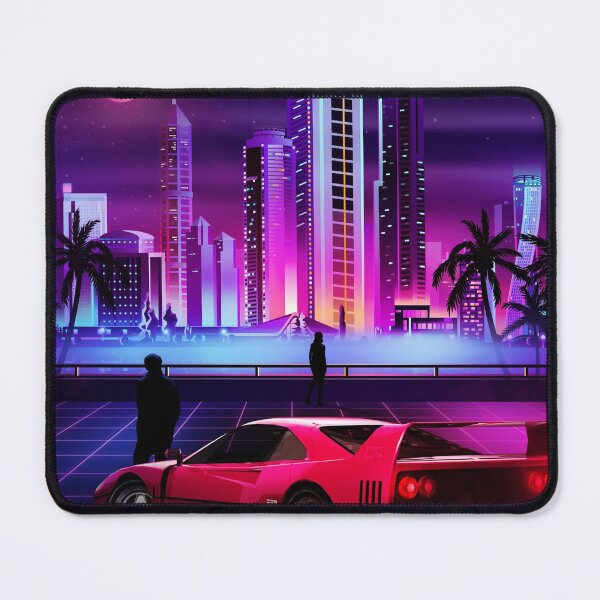 Item preview, Colorful retro design with 80s style synthwave city landscape artwork designed and sold by 486DesignCo.