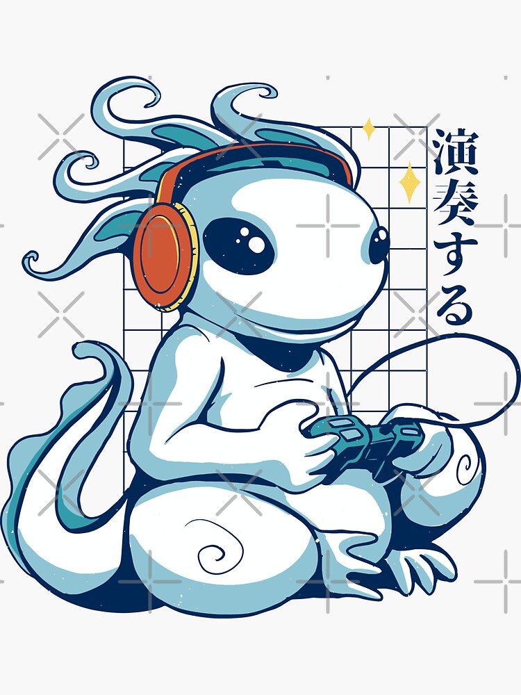 Funny Gamesolotl Gamer Axolotl Fish Playing Video Games Lizard