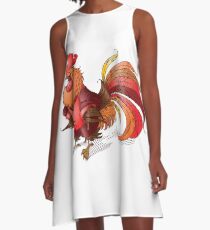 Chinese zodiac rooster A-Line Dress