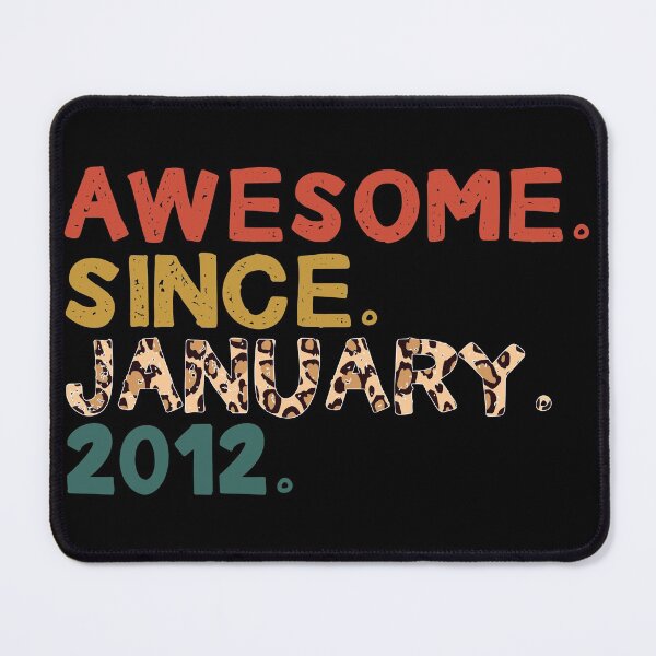 Item preview, 10th Birthday Funny Vintage Awesome Since January 2012 leopard pattern designed and sold by Pexilus.
