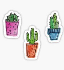 watercolor happy cacti Sticker