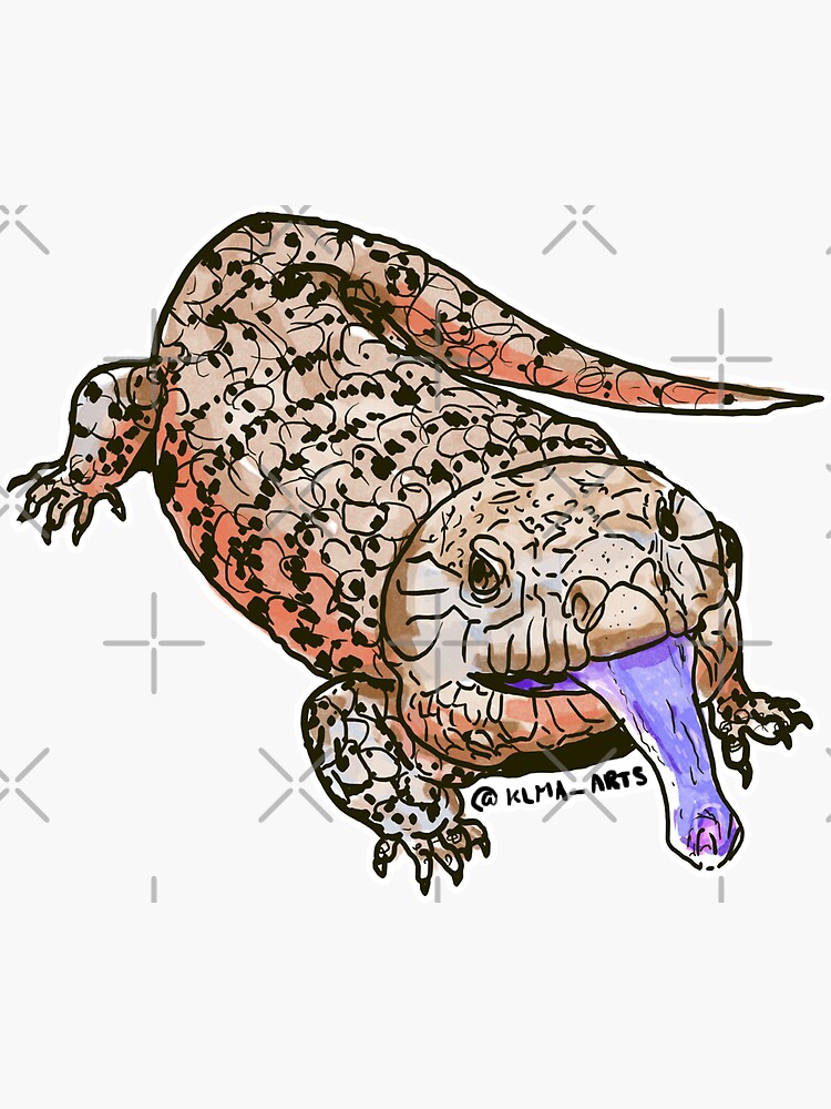 Thumbnail 3 of 3, Sticker, Barry the Blue Tongue Skink designed and sold by KlmarArts.