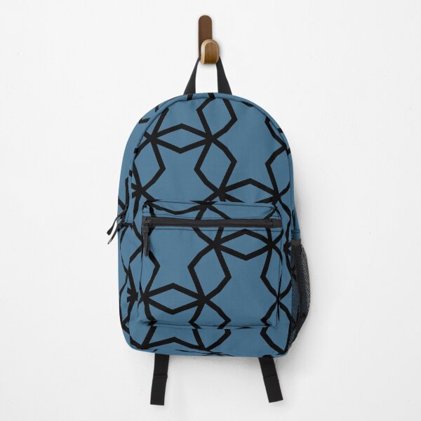 Item preview, Black and Blue Geometric Shape Mosaic Pattern Pairs DE 2022 Trending Color Big Sur Blue Jade DET577 designed and sold by ColorOfTheYears.