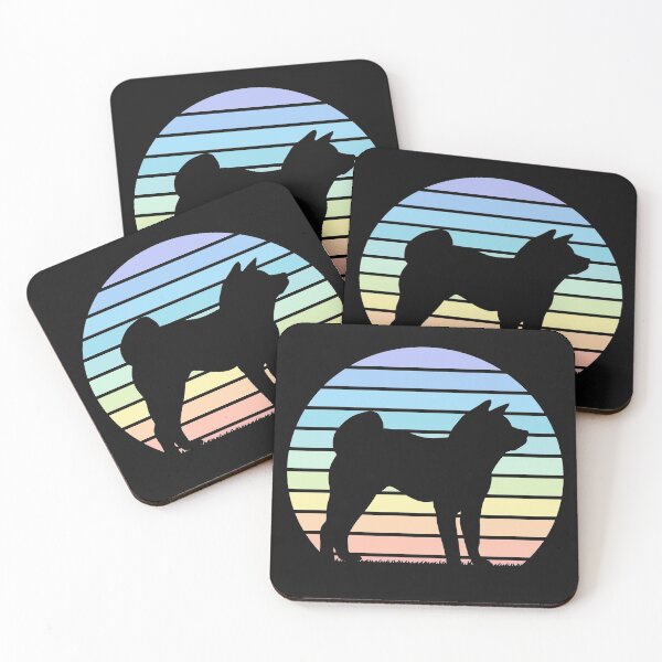 Item preview, Akita Lovers - Pastel Retro Sunset Akita Dog Silhouette designed and sold by Krysanthe.
